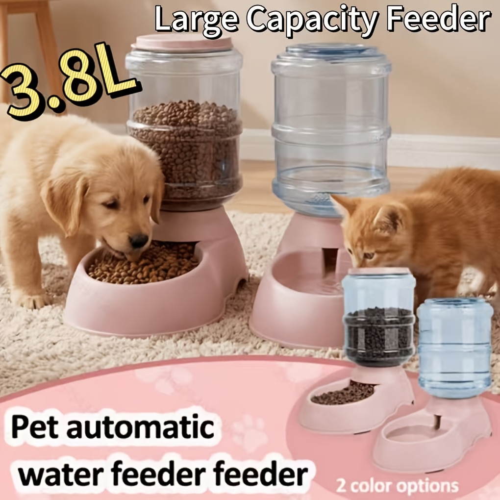 Royal Canin Food Medium - ชุดเครื่องให้อาหารและน้ำสัตว์เลี้ยงอัตโนมัติแบบใช้แรงโน้มถ่วง ไม่ต้องใช้แบตเตอรี่ ชามอาหารและน้ำสัตว์เลี้ยงทำจากพลาสติก PP ทนทาน สำหรับสุนัขและแมวขนาดเล็กถึงกลาง