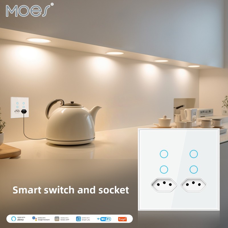 Timer Dual Outlet - MOES ปลั๊กไฟอัจฉริยะ Tuya WiFi 4 ช่องเสียบ